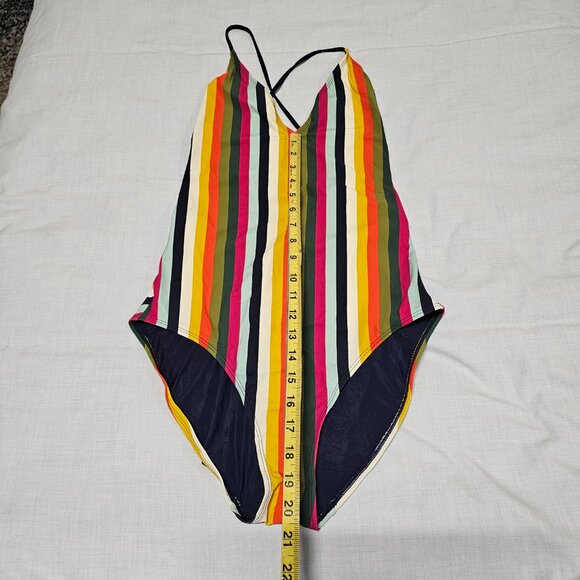 Tory Burch Striped Multicolor Swimsuit Women Size L - Picture 7 of 14